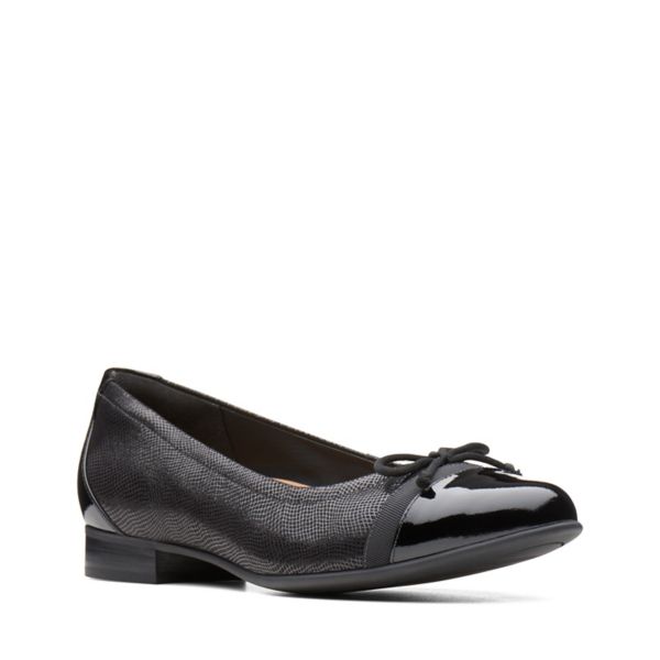Clarks Womens Un Blush Cap Flat Shoes Black | CA-9368271
